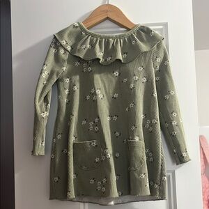 Floral Green Kids Dress
